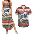 Aussie Fairy-wren Christmas Couples Matching Summer Maxi Dress and Hawaiian Shirt Festive Knitted Pattern Inspired