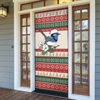 Aussie Fairy-wren Christmas Door Cover Festive Knitted Pattern Inspired