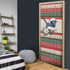 Aussie Fairy-wren Christmas Door Cover Festive Knitted Pattern Inspired