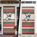Aussie Fairy-wren Christmas Door Cover Festive Knitted Pattern Inspired