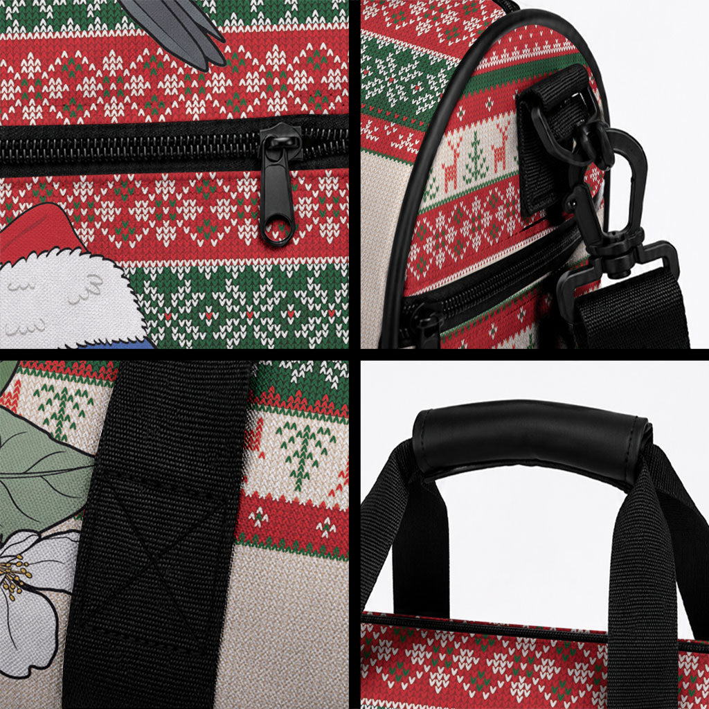 Aussie Fairy-wren Christmas Duffle Bag Festive Knitted Pattern Inspired