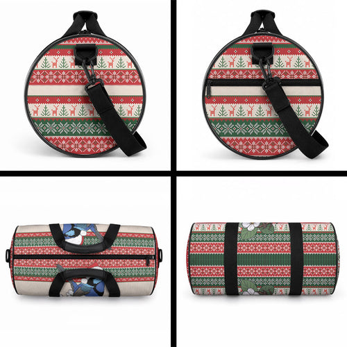 Aussie Fairy-wren Christmas Duffle Bag Festive Knitted Pattern Inspired