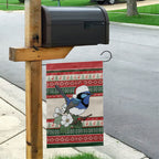 Aussie Fairy-wren Christmas Garden Flag Festive Knitted Pattern Inspired