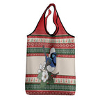 Aussie Fairy-wren Christmas Grocery Bag Festive Knitted Pattern Inspired