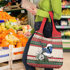 Aussie Fairy-wren Christmas Grocery Bag Festive Knitted Pattern Inspired