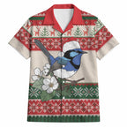 Aussie Fairy-wren Christmas Hawaiian Shirt Festive Knitted Pattern Inspired