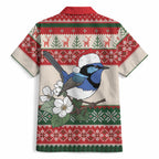 Aussie Fairy-wren Christmas Hawaiian Shirt Festive Knitted Pattern Inspired