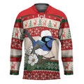 Aussie Fairy-wren Christmas Hockey Jersey Festive Knitted Pattern Inspired