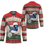 Aussie Fairy-wren Christmas Hockey Jersey Festive Knitted Pattern Inspired