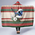 Aussie Fairy-wren Christmas Hooded Blanket Festive Knitted Pattern Inspired