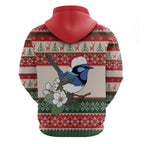 Aussie Fairy-wren Christmas Hoodie Festive Knitted Pattern Inspired