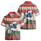 Aussie Fairy-wren Christmas Kid Hawaiian Shirt Festive Knitted Pattern Inspired
