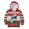 Aussie Fairy-wren Christmas Kid Hoodie Festive Knitted Pattern Inspired