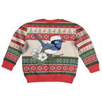 Aussie Fairy-wren Christmas Kid Ugly Christmas Sweater Festive Knitted Pattern Inspired