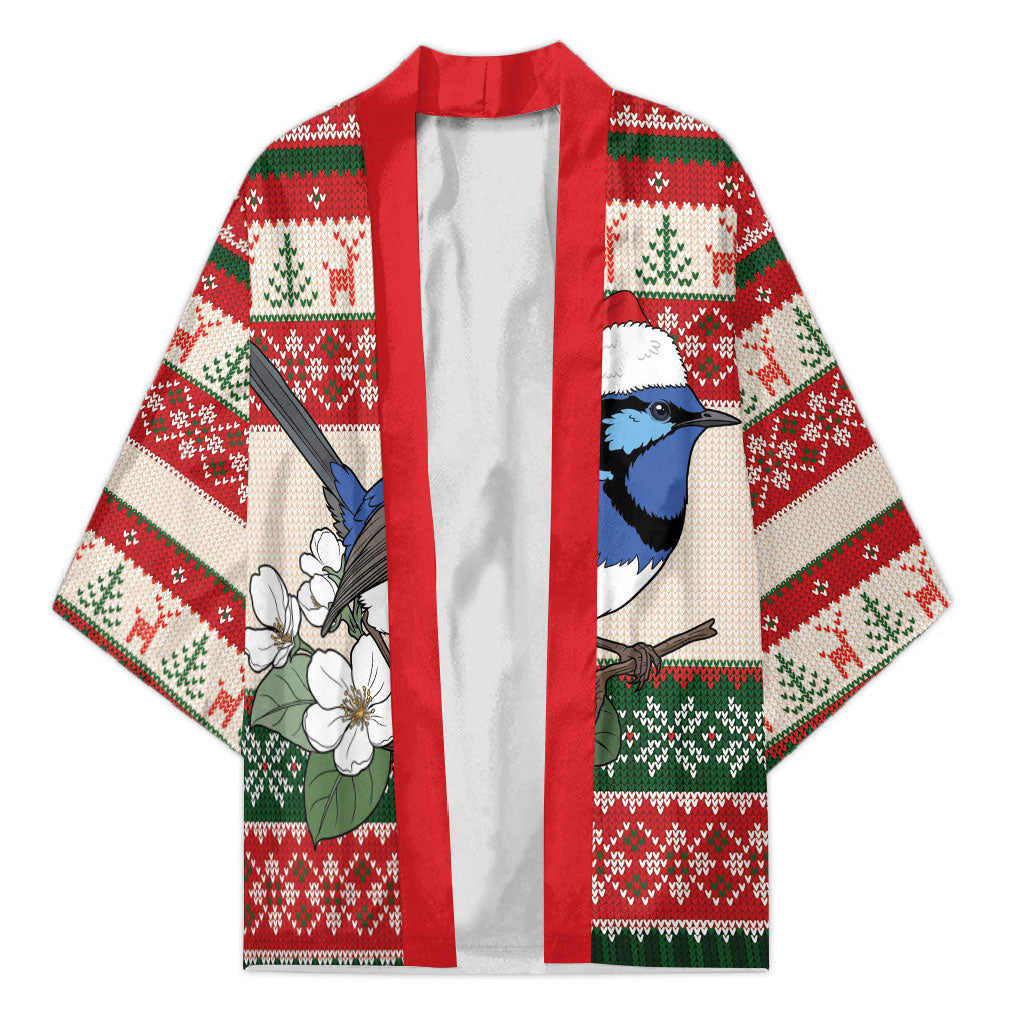 Aussie Fairy-wren Christmas Kimono Festive Knitted Pattern Inspired