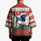 Aussie Fairy-wren Christmas Kimono Festive Knitted Pattern Inspired