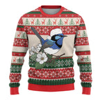 Aussie Fairy-wren Christmas Ugly Christmas Sweater Festive Knitted Pattern Inspired