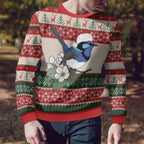 Aussie Fairy-wren Christmas Ugly Christmas Sweater Festive Knitted Pattern Inspired