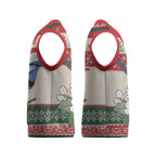 Aussie Fairy-wren Christmas Knitted V-Neck Vest Festive Knitted Pattern Inspired