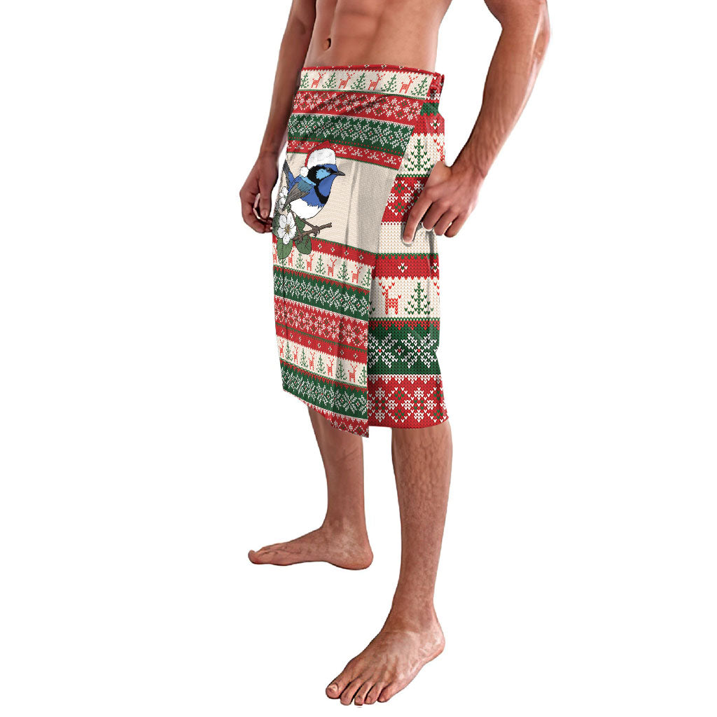 Aussie Fairy-wren Christmas Lavalava Festive Knitted Pattern Inspired