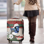 Aussie Fairy-wren Christmas Luggage Cover Festive Knitted Pattern Inspired
