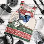 Aussie Fairy-wren Christmas Men Tank Top Festive Knitted Pattern Inspired