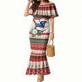 Aussie Fairy-wren Christmas Mermaid Dress Festive Knitted Pattern Inspired