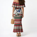 Aussie Fairy-wren Christmas Mermaid Dress Festive Knitted Pattern Inspired