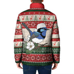 Aussie Fairy-wren Christmas Padded Jacket Festive Knitted Pattern Inspired