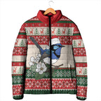 Aussie Fairy-wren Christmas Padded Jacket Festive Knitted Pattern Inspired
