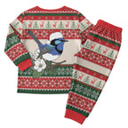Aussie Fairy-wren Christmas Pajama Set Festive Knitted Pattern Inspired