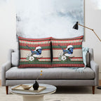 Aussie Fairy-wren Christmas Pillow Cover Festive Knitted Pattern Inspired