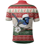 Aussie Fairy-wren Christmas Polo Shirt Festive Knitted Pattern Inspired