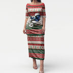 Aussie Fairy-wren Christmas Puletasi Festive Knitted Pattern Inspired