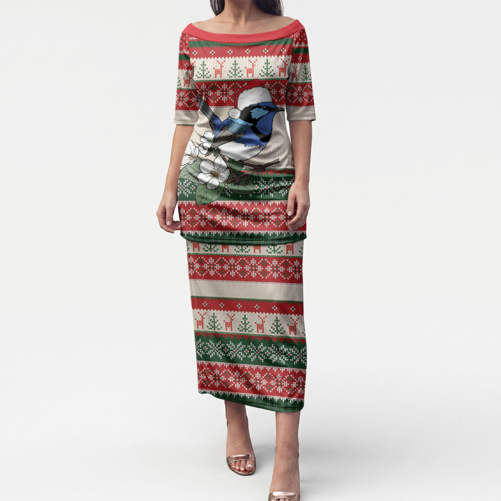 Aussie Fairy-wren Christmas Puletasi Festive Knitted Pattern Inspired