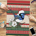 Aussie Fairy-wren Christmas Puzzle Festive Knitted Pattern Inspired