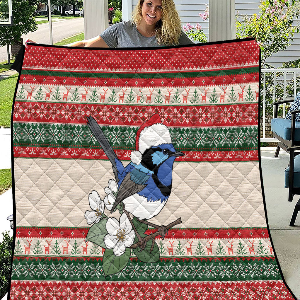 Aussie Fairy-wren Christmas Quilt Festive Knitted Pattern Inspired