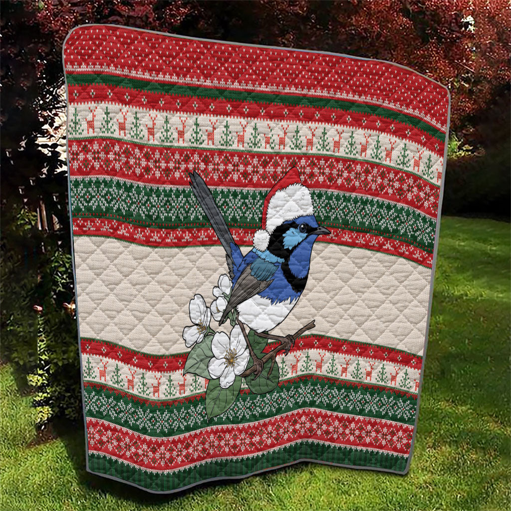 Aussie Fairy-wren Christmas Quilt Festive Knitted Pattern Inspired