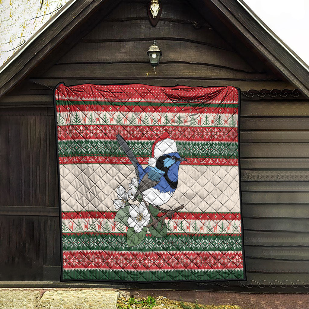 Aussie Fairy-wren Christmas Quilt Festive Knitted Pattern Inspired