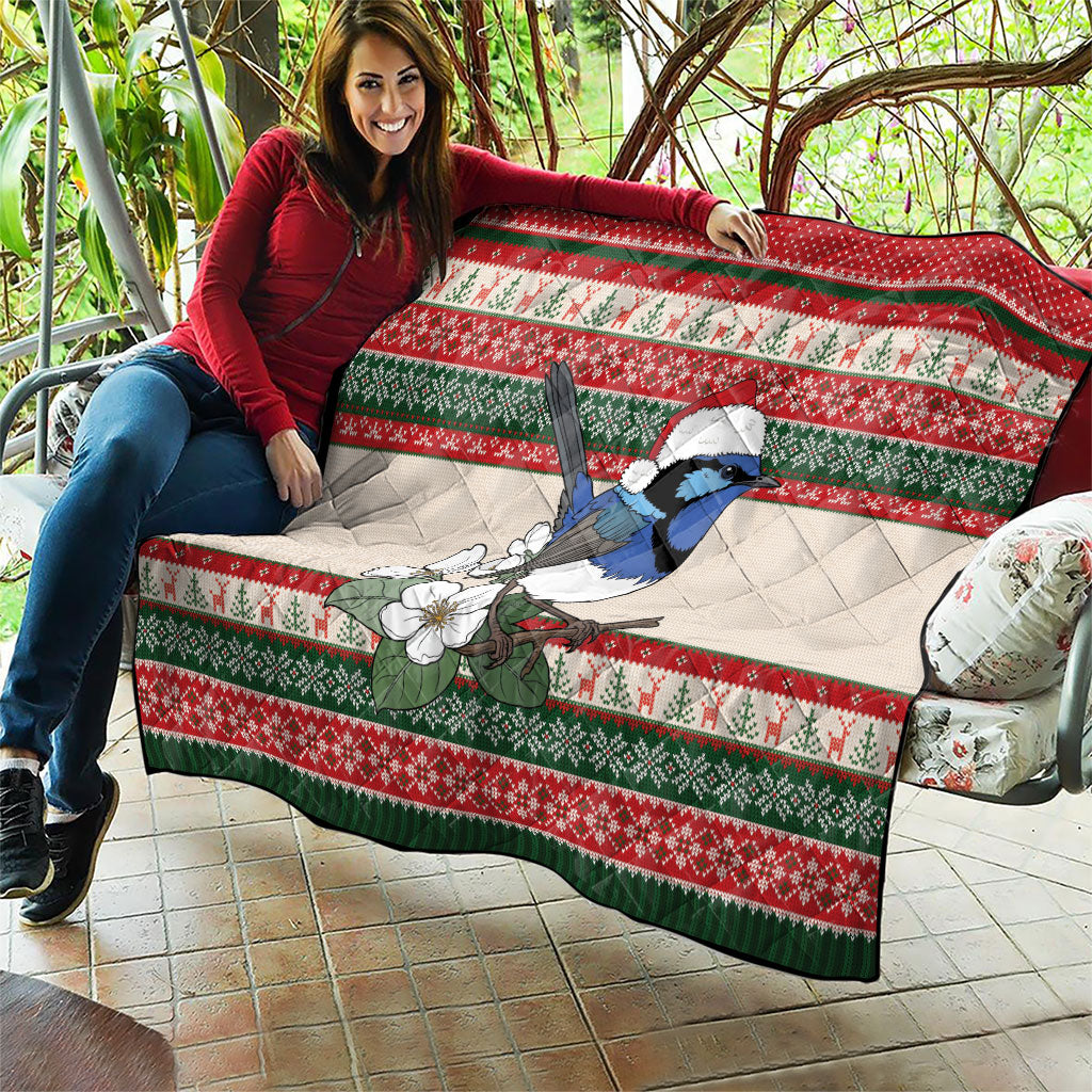 Aussie Fairy-wren Christmas Quilt Festive Knitted Pattern Inspired