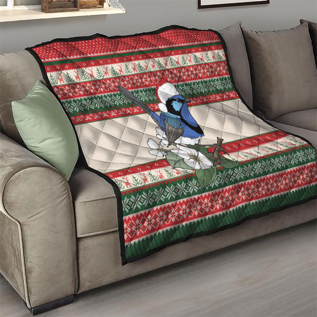 Aussie Fairy-wren Christmas Quilt Festive Knitted Pattern Inspired