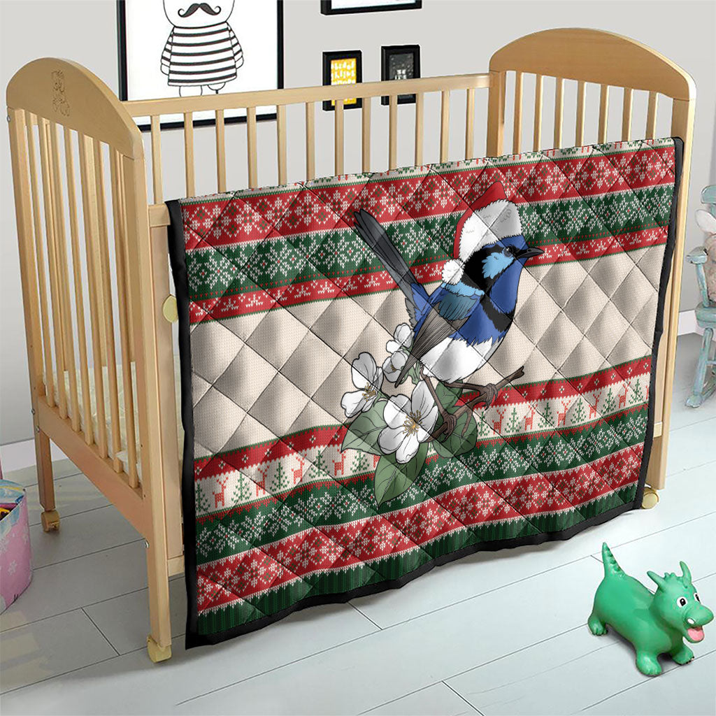 Aussie Fairy-wren Christmas Quilt Festive Knitted Pattern Inspired