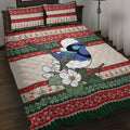 Aussie Fairy-wren Christmas Quilt Bed Set Festive Knitted Pattern Inspired