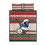 Aussie Fairy-wren Christmas Quilt Bed Set Festive Knitted Pattern Inspired