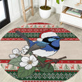 Aussie Fairy-wren Christmas Round Carpet Festive Knitted Pattern Inspired