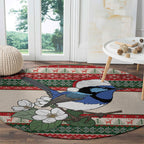 Aussie Fairy-wren Christmas Round Carpet Festive Knitted Pattern Inspired