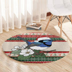 Aussie Fairy-wren Christmas Round Carpet Festive Knitted Pattern Inspired