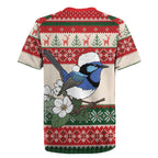 Aussie Fairy-wren Christmas Rugby Jersey Festive Knitted Pattern Inspired