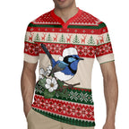 Aussie Fairy-wren Christmas Rugby Jersey Festive Knitted Pattern Inspired