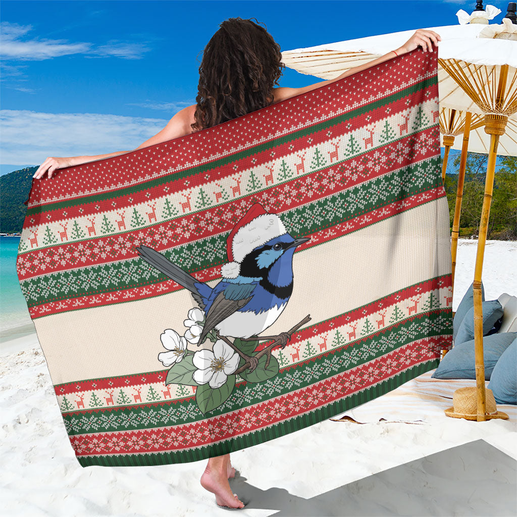 Aussie Fairy-wren Christmas Sarong Festive Knitted Pattern Inspired
